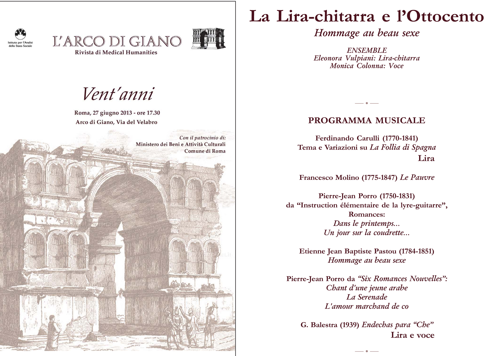20 anni Rivista di Medical Humanities, Arco di Giano, Roma