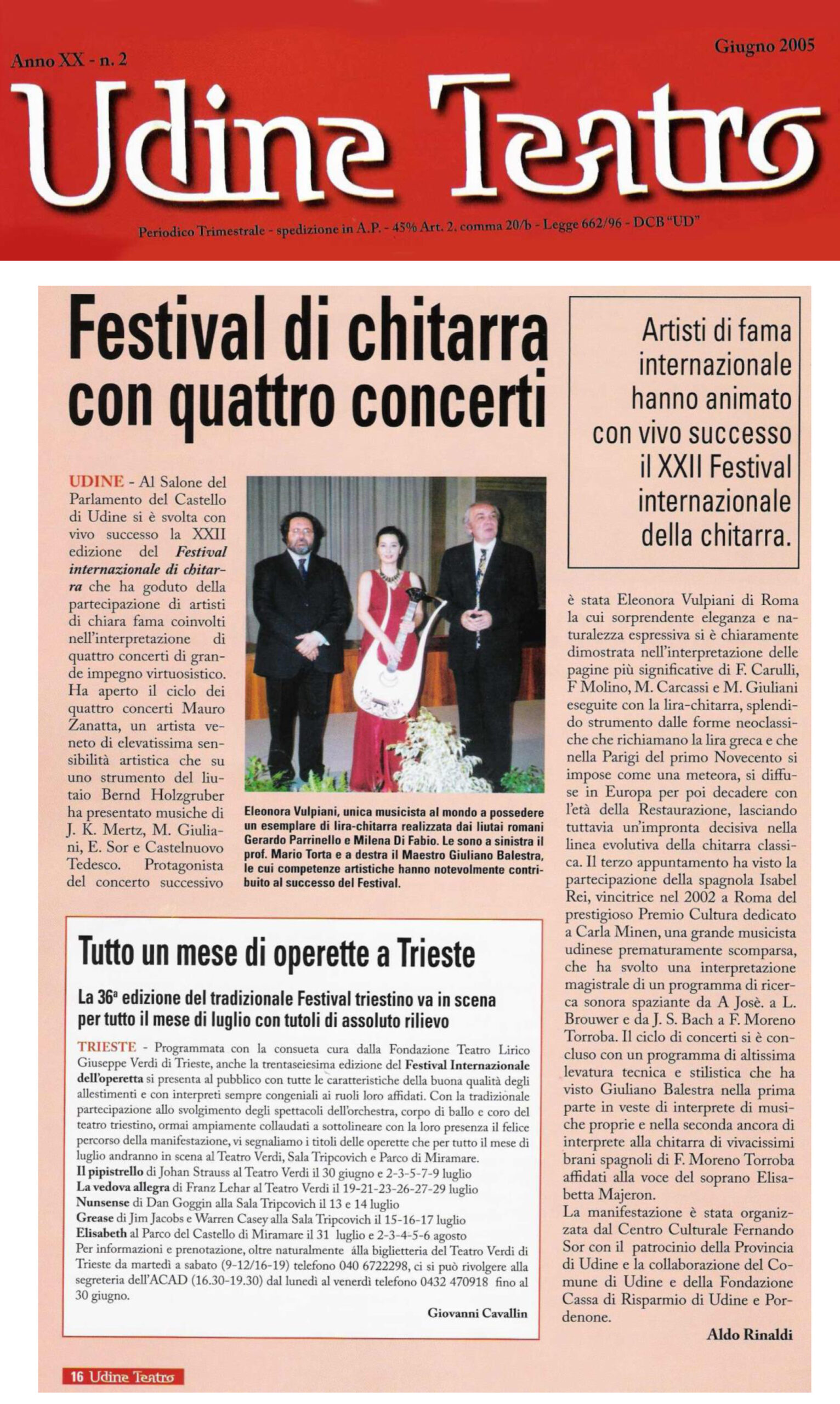 XXII edition of the International Guitar Festival, Udine